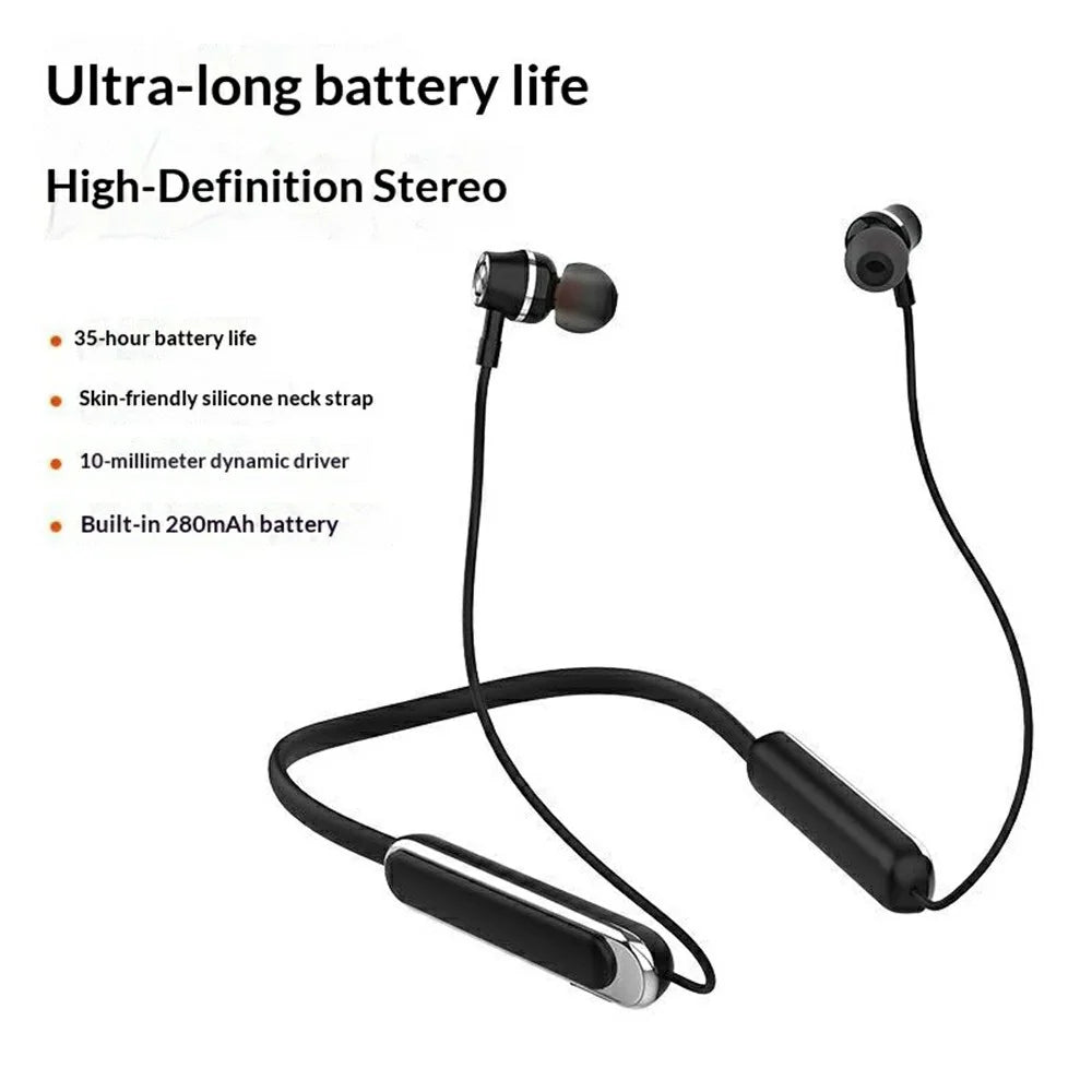 LDNIO N06 Neckband Bluetooth-compatible Earphones 10mm Driver In-ear Sports Earphones - Black - 2