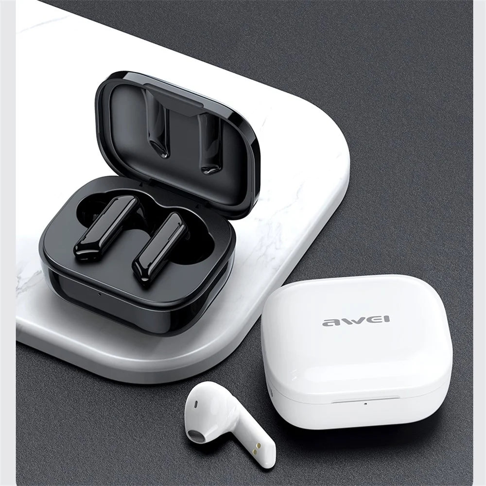 AWEI T36 TWS Bluetooth-compatible 5.0 Earphone Wireless Sport Waterproof Touch Stereo Headset with Mic - Black - 3