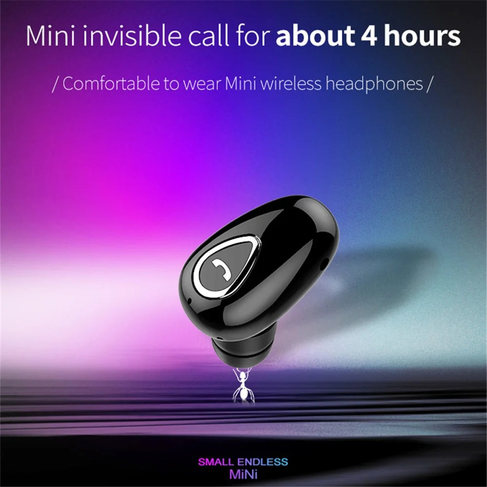 X01 Sports Invisible Mini Single Earbud Stereo Sound Wireless Bluetooth-compatible In-ear Earphone - Black - 2