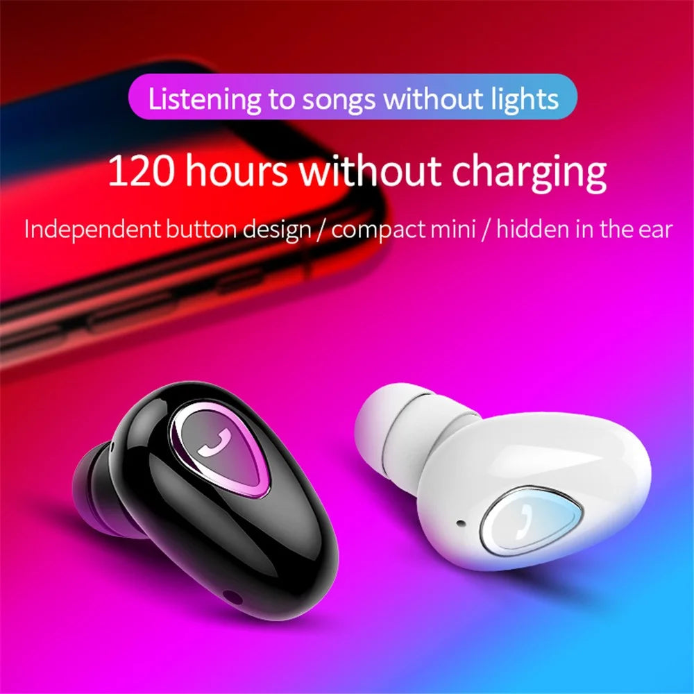 X01 Sports Invisible Mini Single Earbud Stereo Sound Wireless Bluetooth-compatible In-ear Earphone - Black - 6