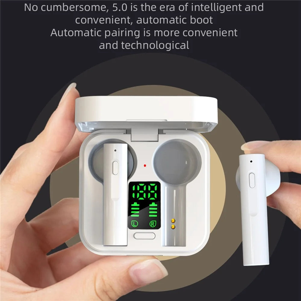 Air 6 Plus Solar Charging Headset Bluetooth-compatible Headphones with Digital Display TWS Stereo Earbuds Half In-Ear Sports Headset - 3