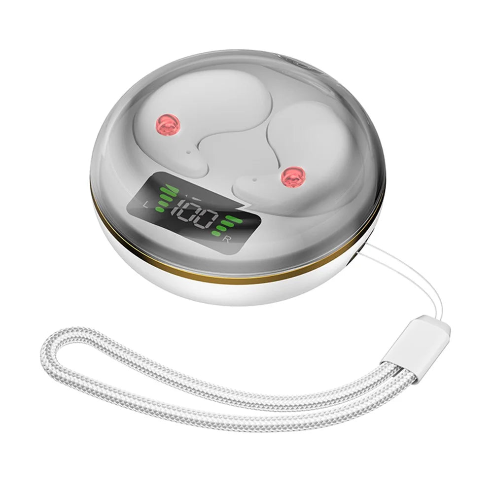J1 Invisible Sleep Earbuds Wireless Bluetooth-compatible 5.3 Noise Canceling Headphones for Side Sleepers - White - 2