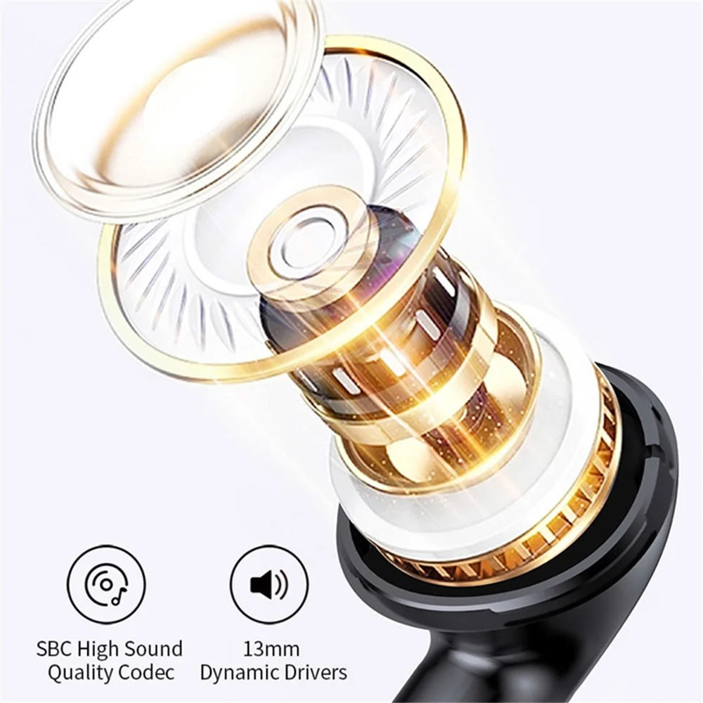 S47 TWS Earphones Bluetooth-compatible 5.3 Wireless Earbuds with Digital Display Charging Case - Black - 6