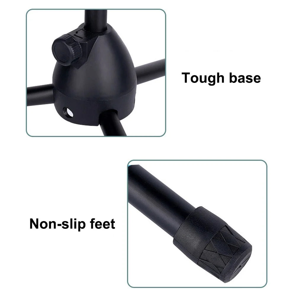 XLY-102 Microphone Stand Tripod Telescopic Height 140cm Mic Stands Holder for Performance, Karaoke Singing, Speech - 6