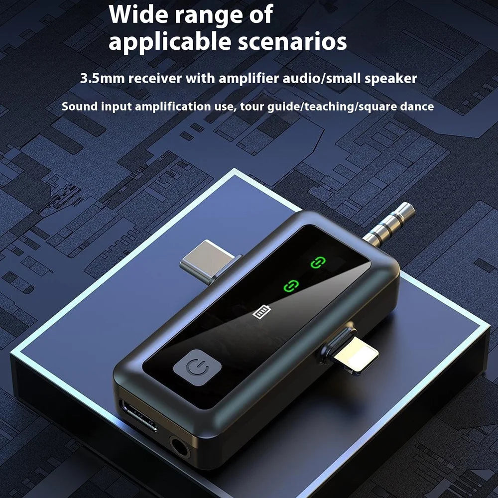 H65 3 In 1 iP / Type C / 3.5mm 2.4G Wireless Lavalier Microphone Noise Reduction Mic , 2 Transmitter + 1 Receiver - 2