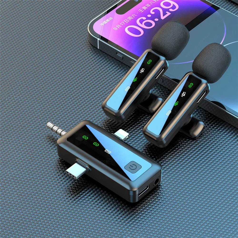H65 3 In 1 iP / Type C / 3.5mm 2.4G Wireless Lavalier Microphone Noise Reduction Mic , 2 Transmitter + 1 Receiver - 3