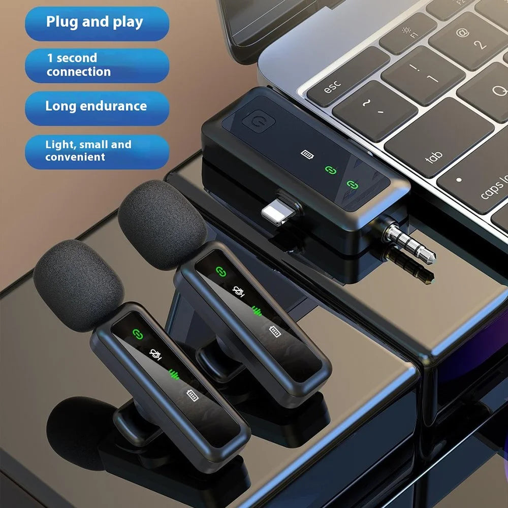 H65 3 In 1 iP / Type C / 3.5mm 2.4G Wireless Lavalier Microphone Noise Reduction Mic , 2 Transmitter + 1 Receiver - 4