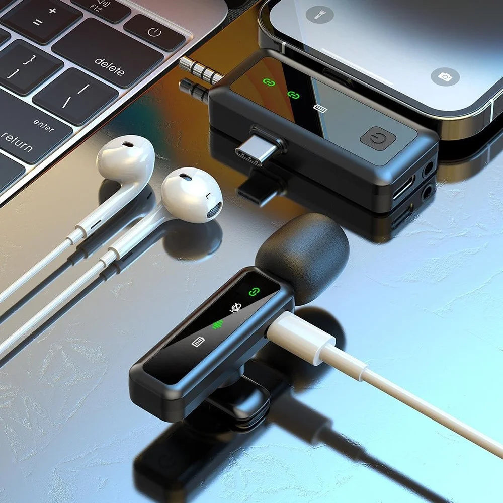H65 3 In 1 iP / Type C / 3.5mm 2.4G Wireless Lavalier Microphone Noise Reduction Mic , 2 Transmitter + 1 Receiver - 6