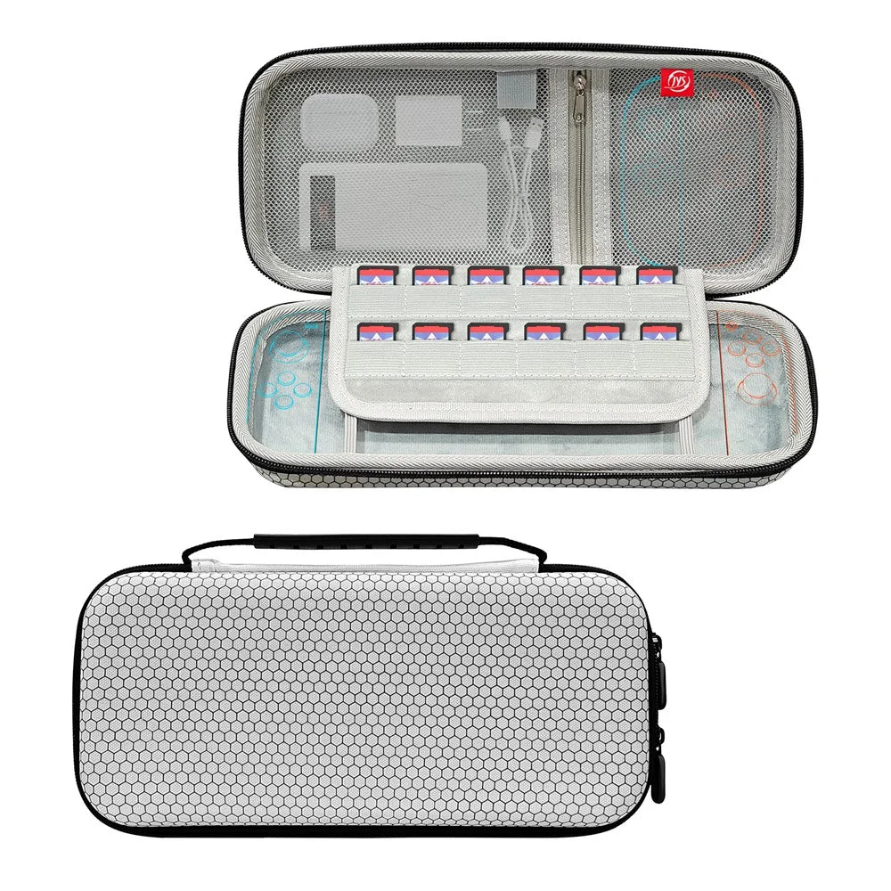 JYS JYS-NS2259 For Nintendo Switch 2 Carrying Case EVA Hard Shell Storage Bag with Game Card Slots - White - 2
