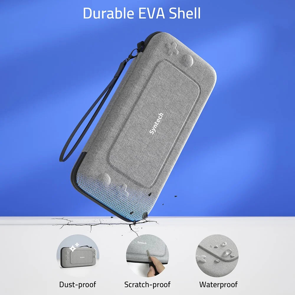 SYNTECH For Nintendo Switch / Switch OLED Carrying Case with 10 Game Card Slots Organizer Storage Bag - Grey - 5