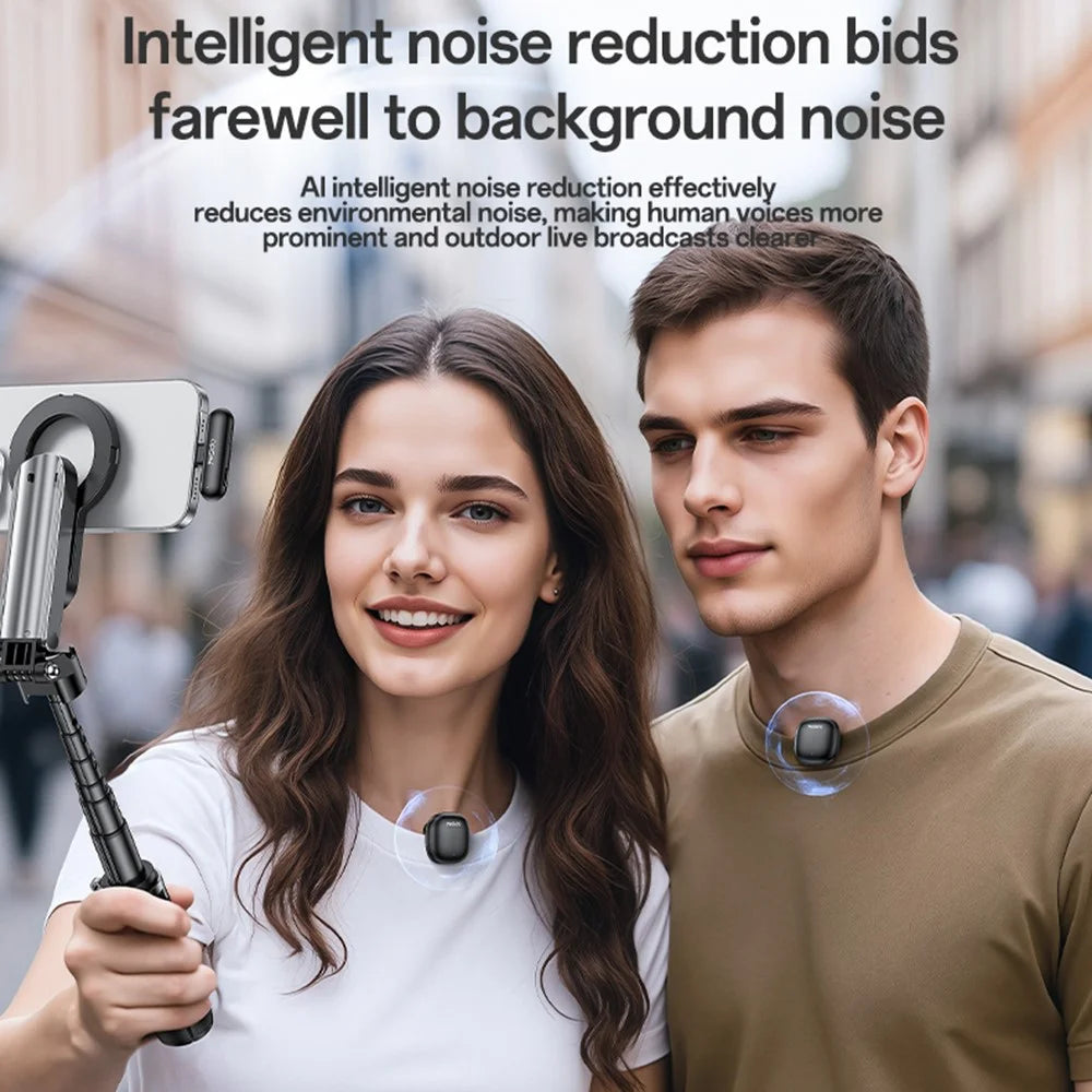 YESIDO KR21 Type C Plug AI Noise Cancelling Lavalier Microphone Low Latency Wireless Lapel Mic - 3
