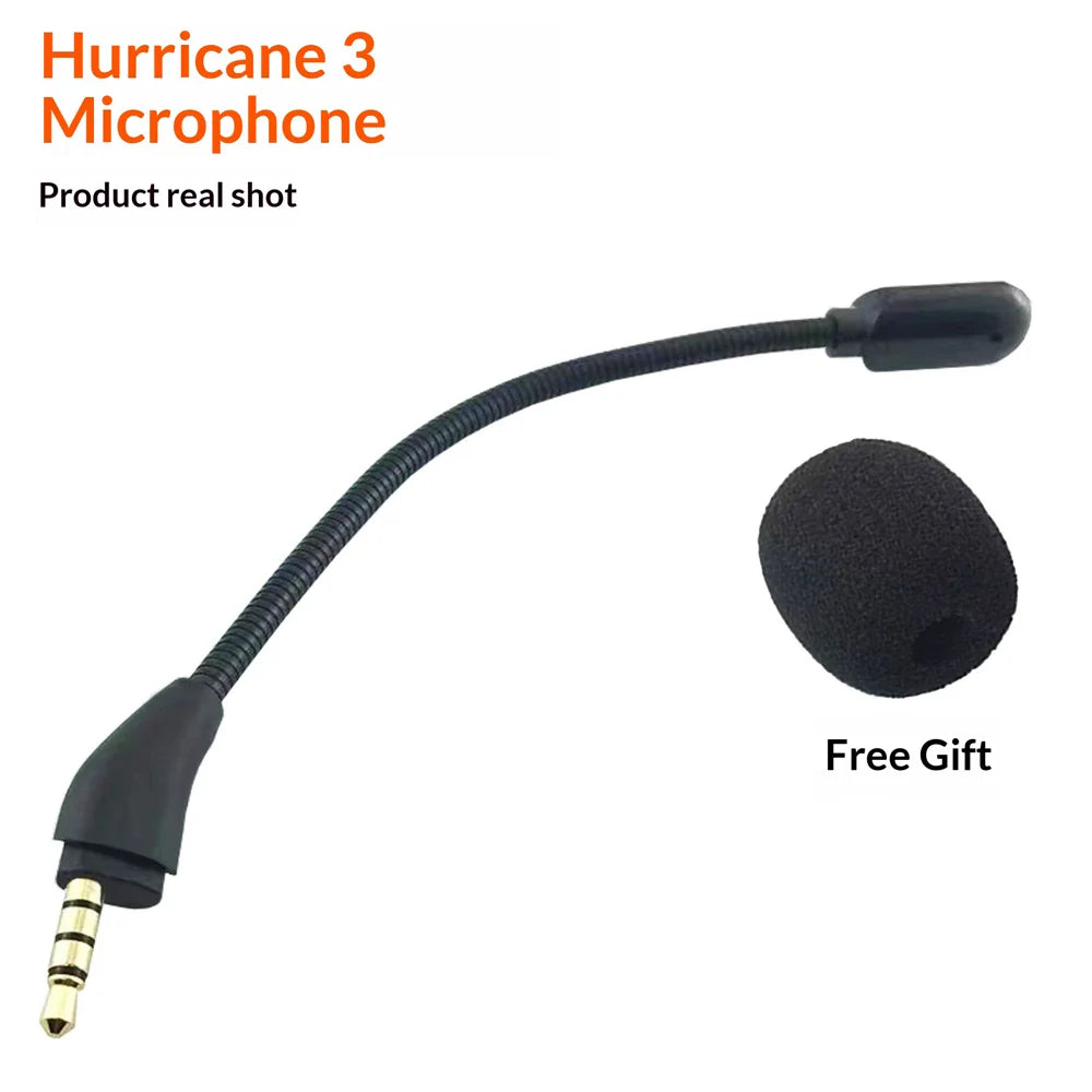 M20 3.5mm Replacement Microphone for HyperX Cloud III Gaming Headset Boom Flexible Mic Noise Cancelling with Foam Cover - Black - 2