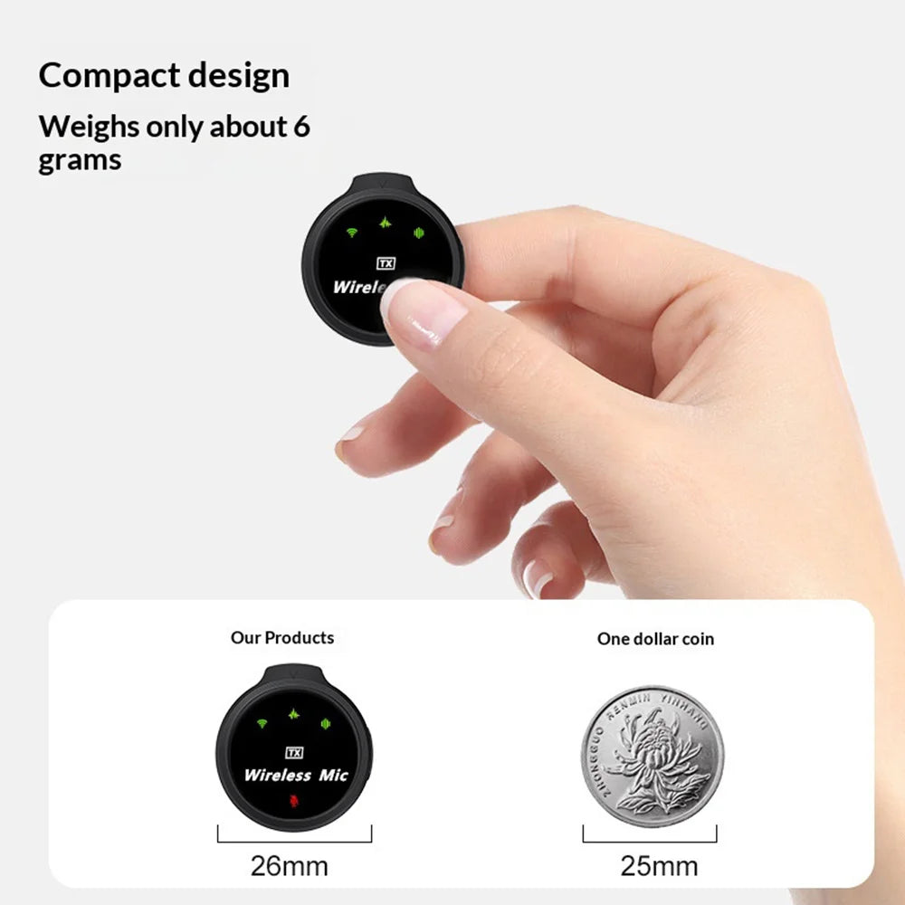 FUNSNAP A6S Wireless Lavalier Microphone Noise Cancelling Magnetic Clip-on Mic for Vlog Live Recording, 2 Transmitters + 1 Receiver - USB-C Plug - 5