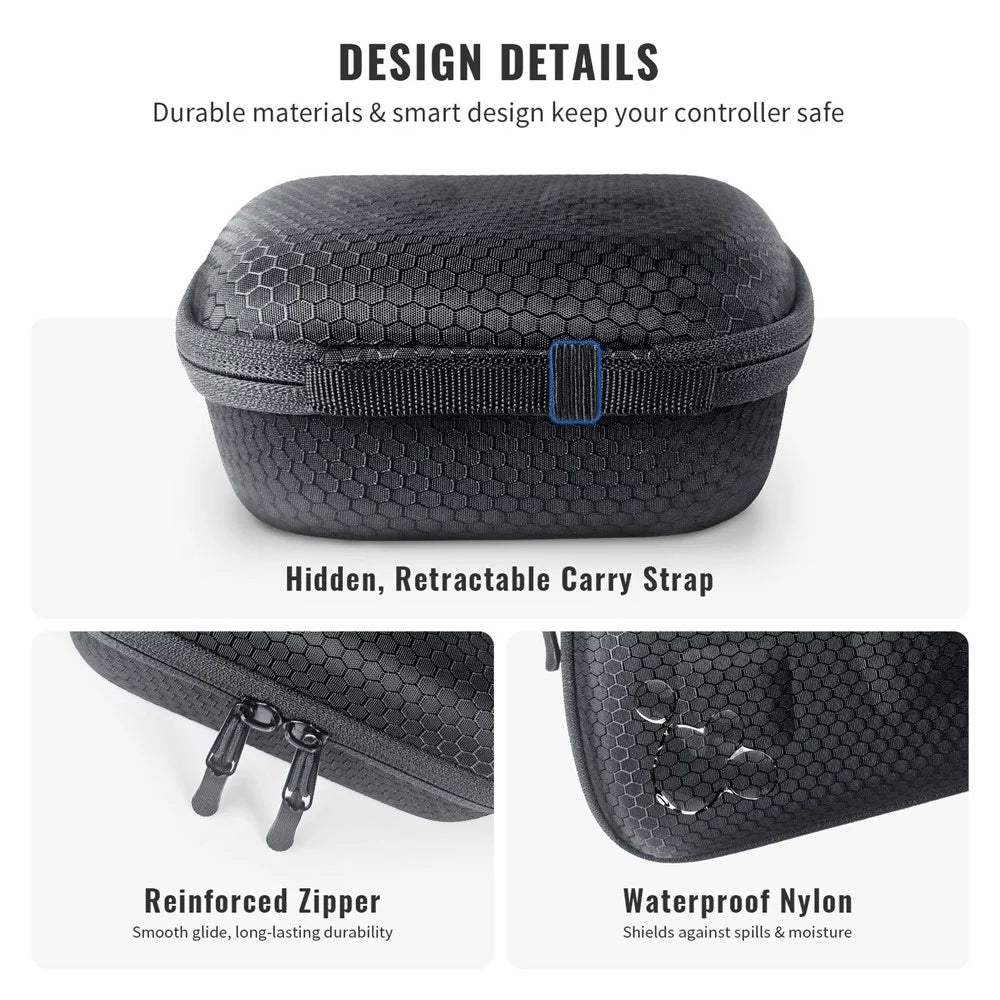 JYS SDM009 Controller Carrying Case for Steam Controller / Switch Pro / Switch 2 Pro / PS5 / PS4 / Xbox Hard EVA Travel Storage Bag - Black - 7