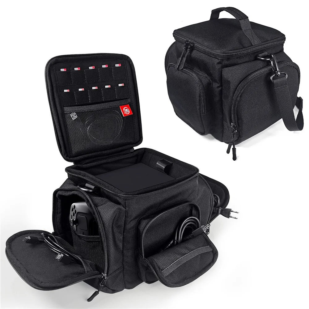 JYS SDM002 Multi-Functional Carrying Case for Steam Machine / Steam Deck Console Travel Storage Bag with Shoulder Strap Waterproof Protective Pouch - Black - 1