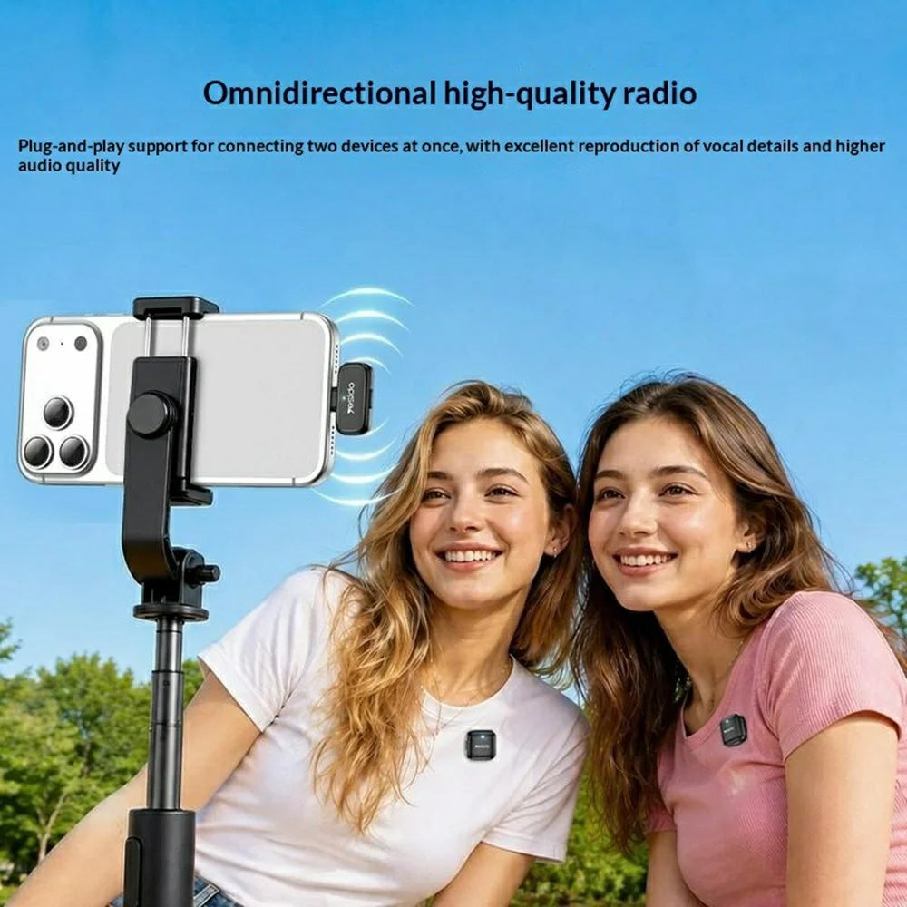 YESIDO KR29 Type-C Plug 2.4GHz Wireless Lavalier Microphone Dual Transmitter 48kHz 50m Range - Black - 3