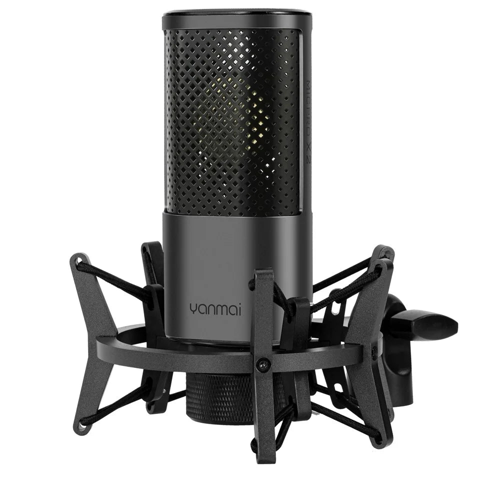 YANMAI X2 Condenser Microphone Kit Cardioid Mic Shock Mount+Foam Cap+Cable for PC Studio Recording - 3