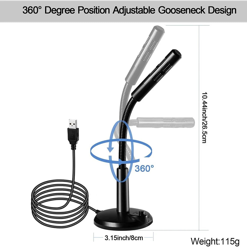 USB Desktop Gooseneck Microphone Conference Game Live Streaming Microphone for Computer - 2