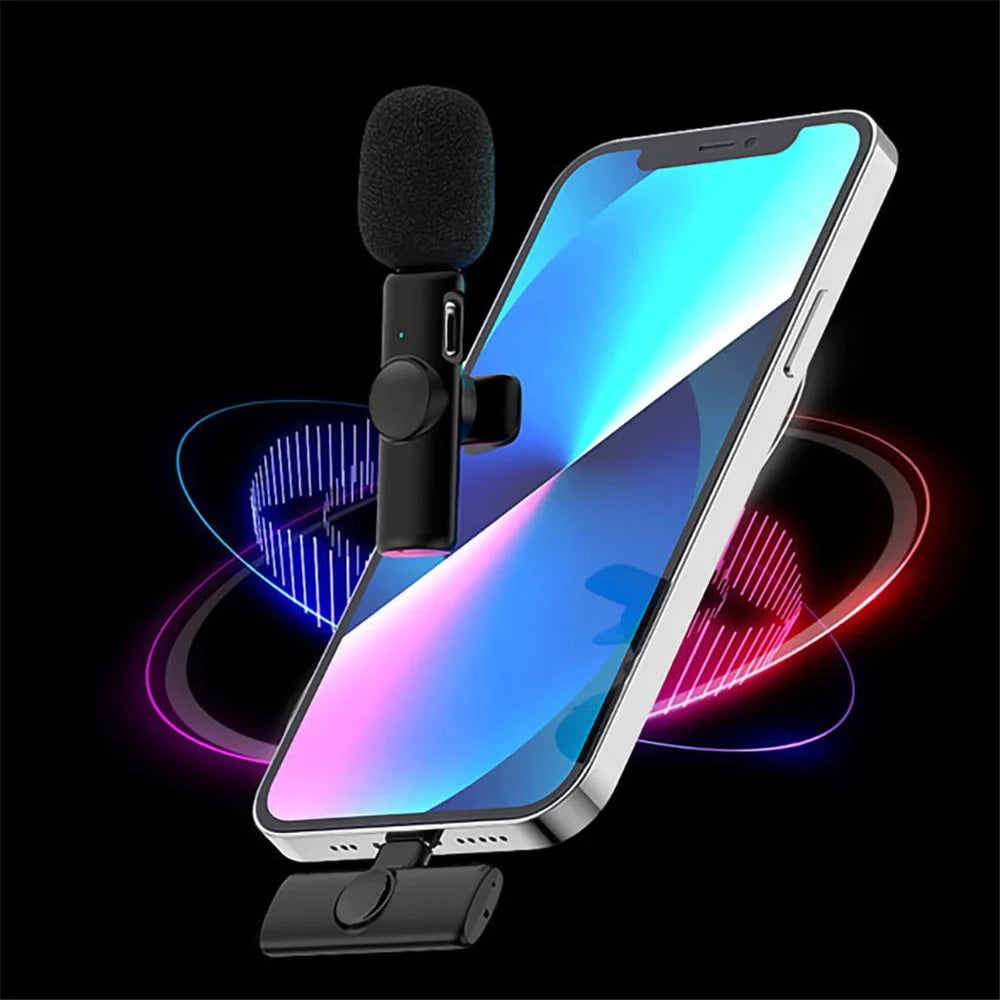 K2 2 Lavalier Microphones with 1 8-Pin Receiver Noise Reduction Live Interview Phone Recording Wireless Lapel Mic - 5