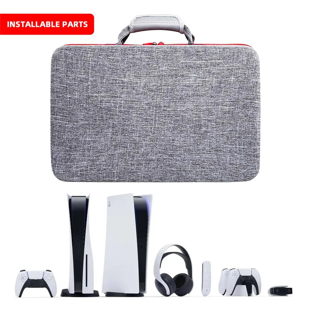 Portable Carrying Bag Storage Case with Adjustable Shoulder Strap for Sony PS5 Console and Accessories - 6