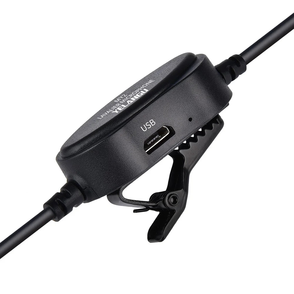 YELANGU MY2 USB Rechargeable Clip-on Microphone 3.5mm Adapter Condenser Mic Phone Camera Computer Microphone for Online Meeting Livestream Remote Teaching Recording - 5