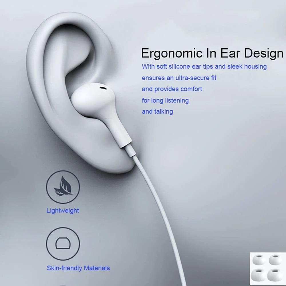 ME538 3.5mm Wired Magnetic Earphone Built-In Mic Wire Control Phone Computer Music Gaming Headset - White - 3