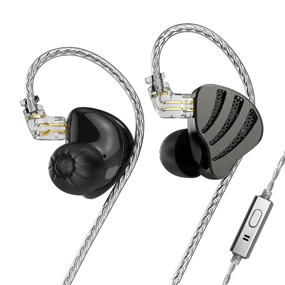ND Nice HiFi Sound Headphones In Ear 0.75mm 2-Pin Interface Wired Earbuds - Black / with Mic - 1