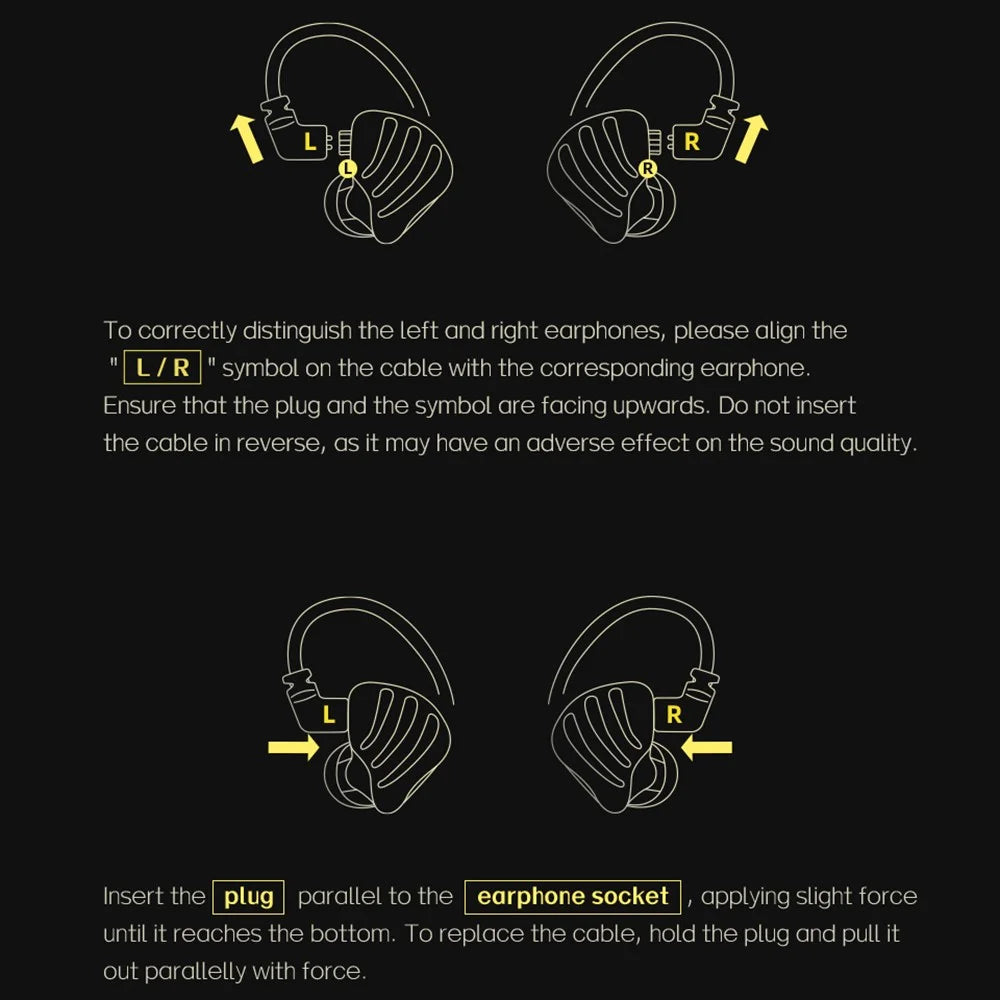 ND Nice HiFi Sound Headphones In Ear 0.75mm 2-Pin Interface Wired Earbuds - Black / with Mic - 7