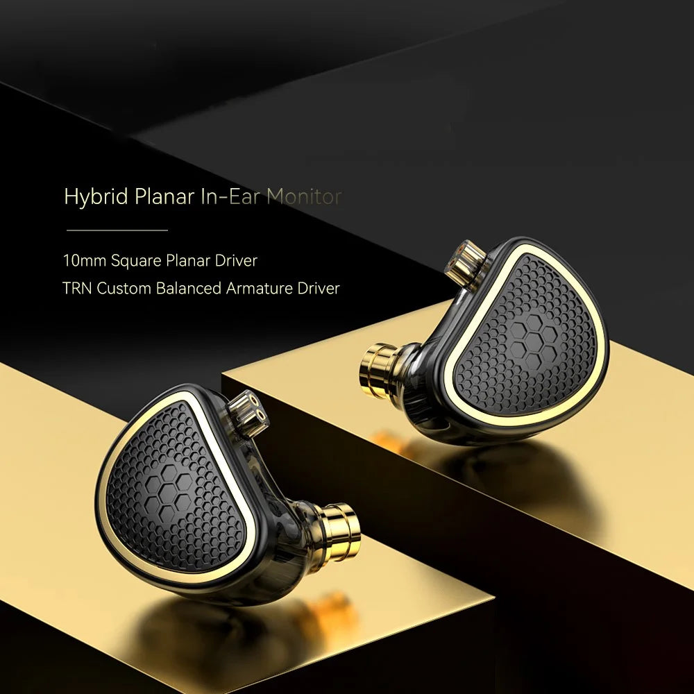 TRN Xuanwu Detachable 3.5mm Wired In-Ear Earphone 10mm Square Planar Driver HiFi Headset with Mic - 3