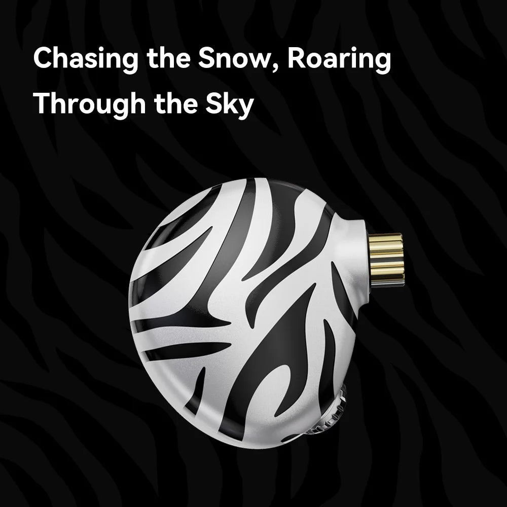 TRN White Tiger 3.5+4.4mm Wired In-Ear Earphone 6mm Planar Diaphragm HiFi Headset (Without Mic) - Black+White - 6