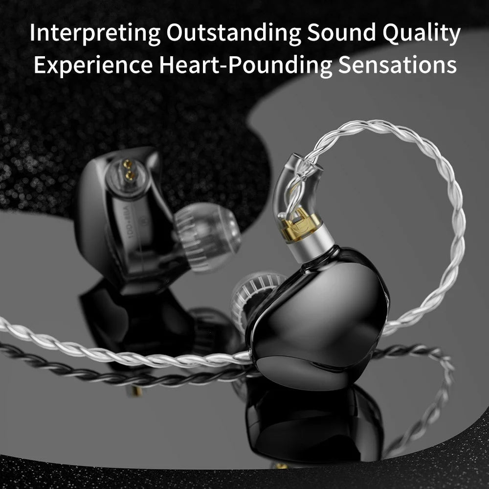 TRN VX Pro+ 3.5mm Detachable Wired In-Ear Earphone 9-Unit HiFi Music Headset with Mic - Black - 6