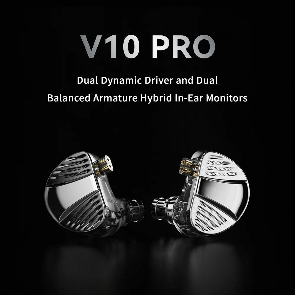 TRN V10 Pro Type-C Detachable Wired In-Ear Earphone HiFi Music Gaming Headset with Mic - Silver - 2