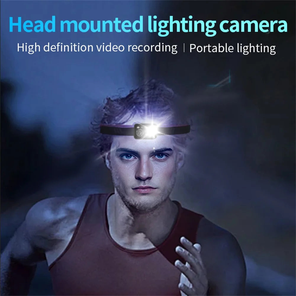 D7 Outdoor Portable HD Headlamp Camera 1080P Video Recording Smart Sensor LED Light - 3