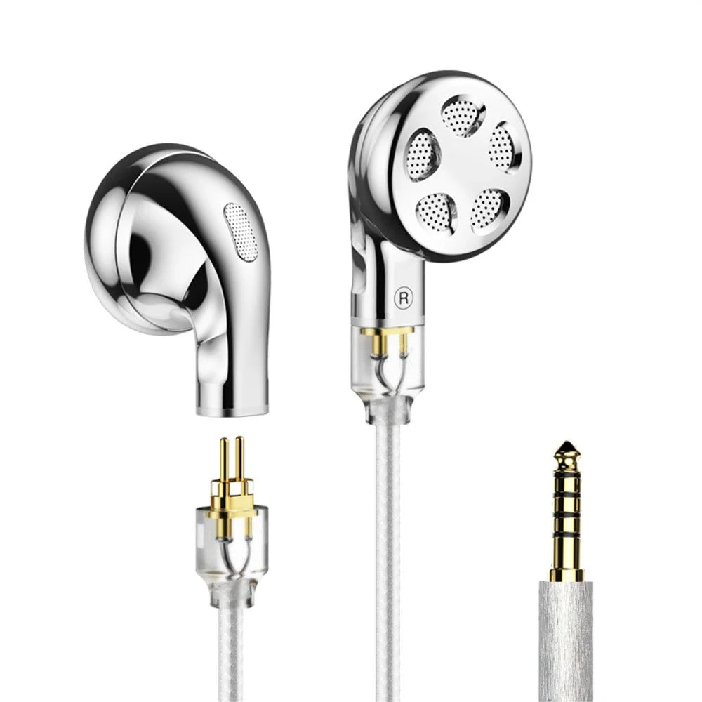 TRN Seahorse Pro HiFi Sound Wired Earphones with 2 Pin Detachable Cable Dynamic Driver Semi In Ear Headphones - 4.4mm / without Mic - 1