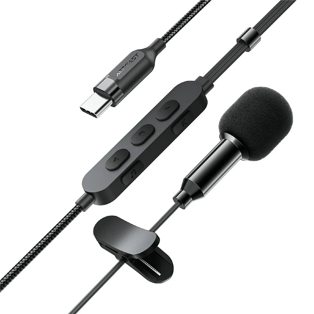 ACEFAST L12 USB-C Semi In-Ear Karaoke Wired Earphones Built-In Microphone for Live Streaming / Recording / Gaming - Black - 5