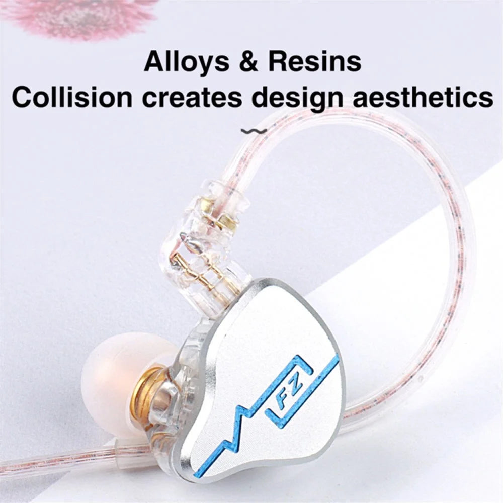 FZ Liberty Z1 Music Headphone In-Ear Dynamic HiFi Earbud Wired Earphones, No Mic - Silver+Blue - 3