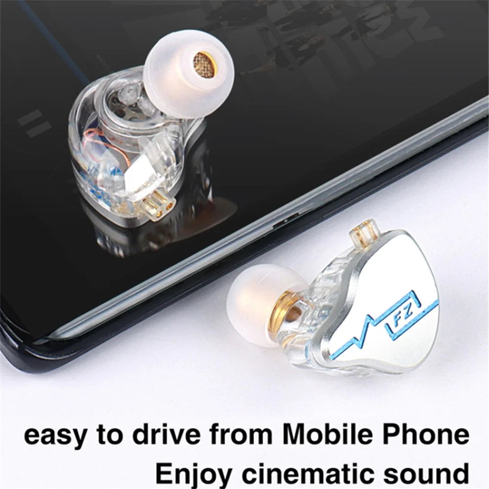 FZ Liberty Z1 Music Headphone In-Ear Dynamic HiFi Earbud Wired Earphones, No Mic - Silver+Blue - 5