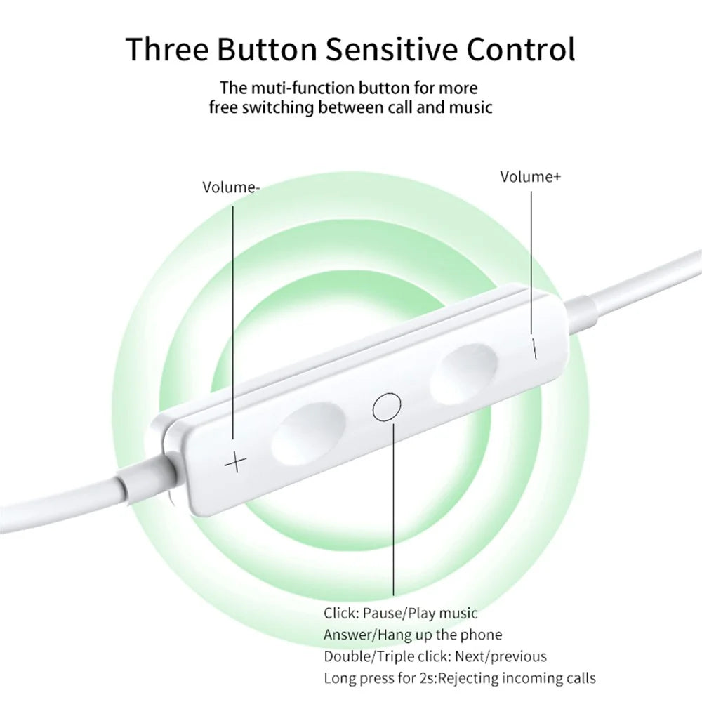 XUNDD XDHE-017 3.5mm Wire Control Music Call Earphone Semi-in-ear Mobile Phone Headset - White - 5