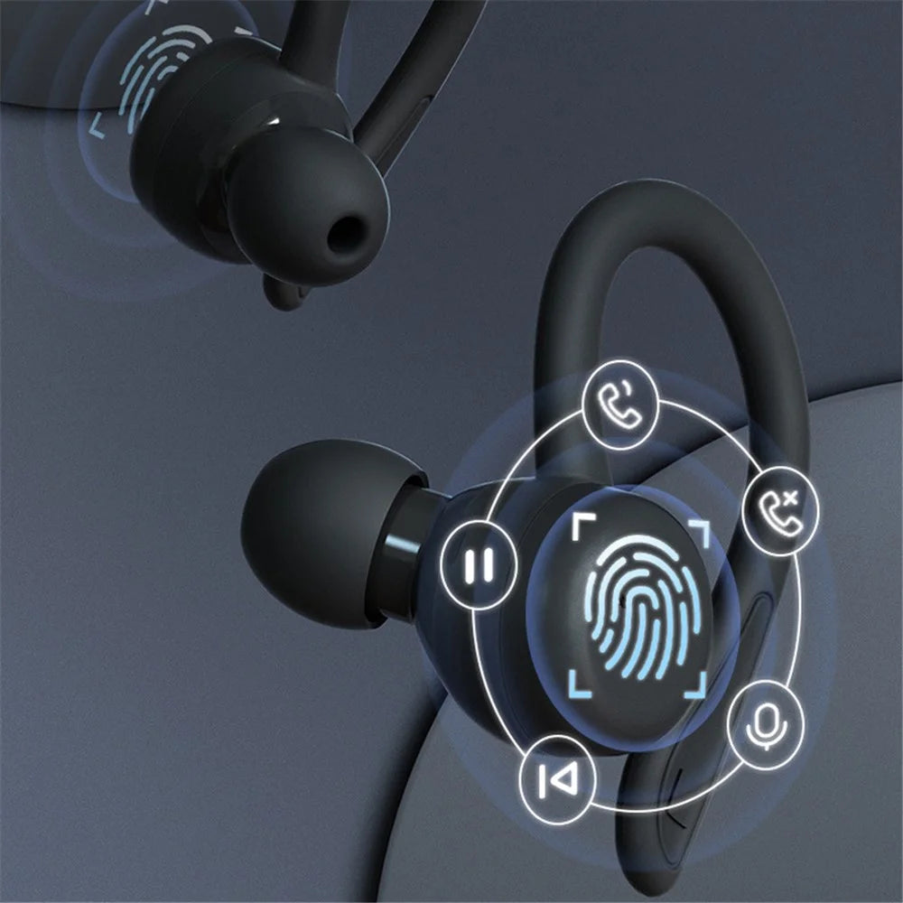 T40 Ear Hook Wireless Earphone IPX6 Waterproof Hands-free Touch Control Bending Sports Earbuds - Orange - 7