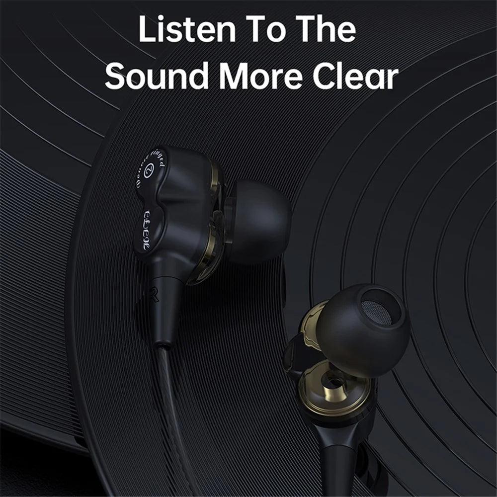 DEVIA Smart Series EM009 Double Moving Coil Wired Headset 3.5mm Wire Control Phone Earphone - 4