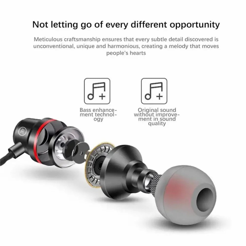 3.5mm In-Ear Metal Bass Sound Earbud Music Headphone with Wired Volume Control - Black - 5