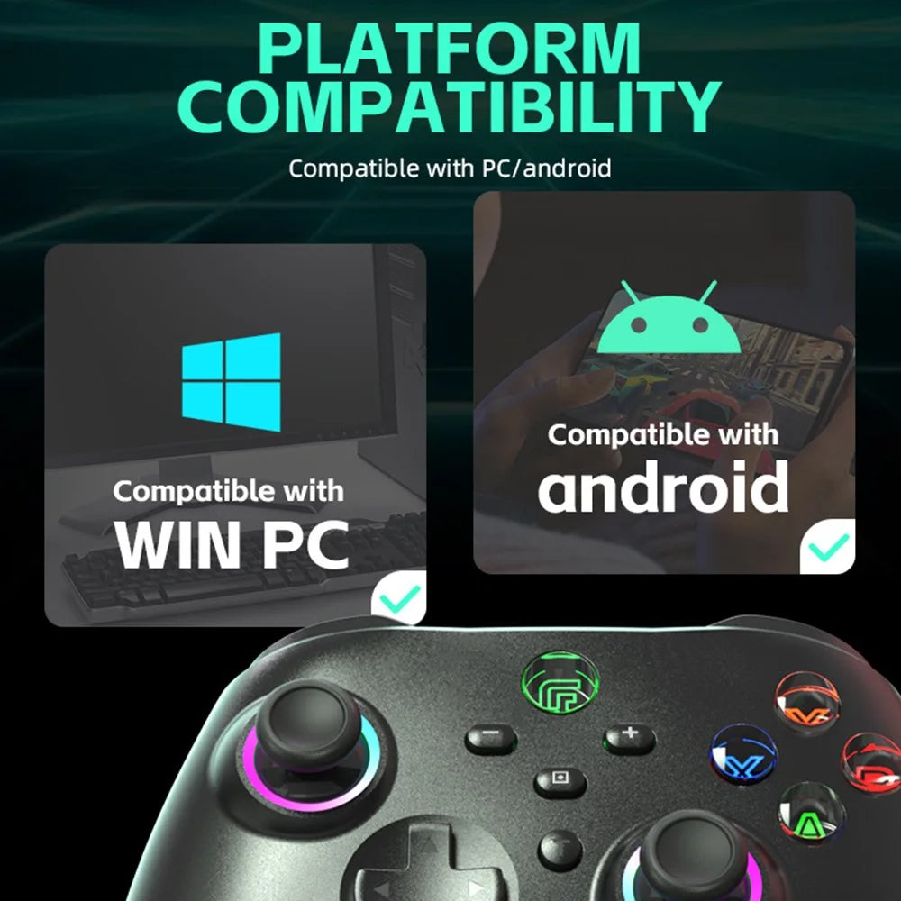 DATA FROG Wireless Bluetooth-compatible Gamepad Turbo Function Game Controller for Nintendo Switch / Phone / Computer - 3