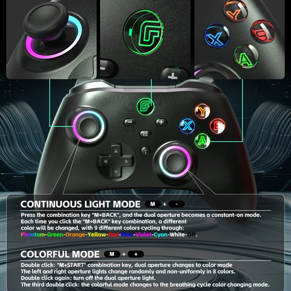 DATA FROG Wireless Bluetooth-compatible Gamepad Turbo Game Controller with Wireless Receiver for Nintendo Switch / Phone / Computer - 5