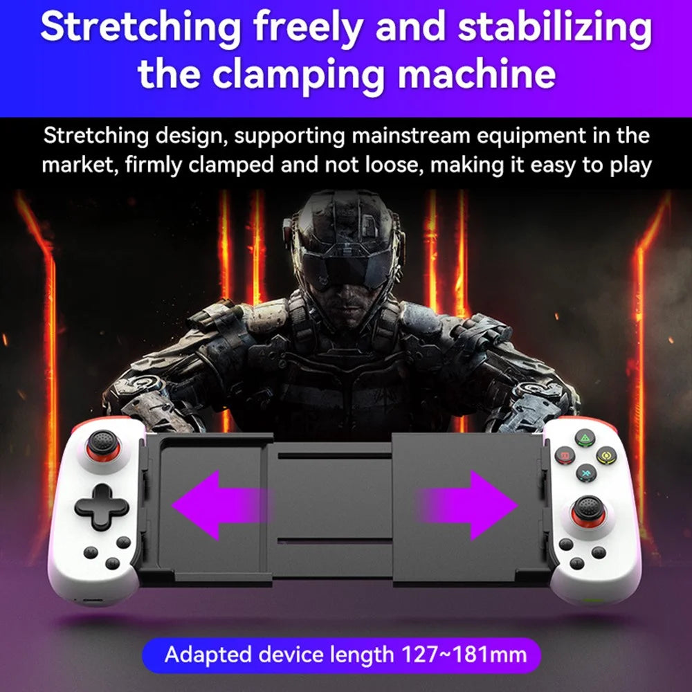 D6DP Wireless Game Controller Stretchable Mobile Phone Bluetooth-compatible Gamepad with USB Receiver - Black - 3
