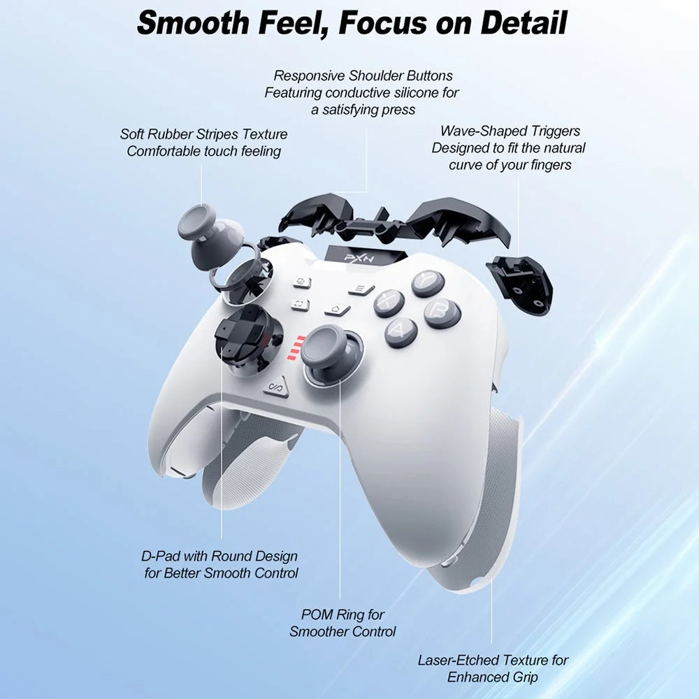 PXN P5 Bluetooth-compatible Wireless Game Controller with Receiver for Steam PC / Android / iOS / Nintendo Switch - White - 2