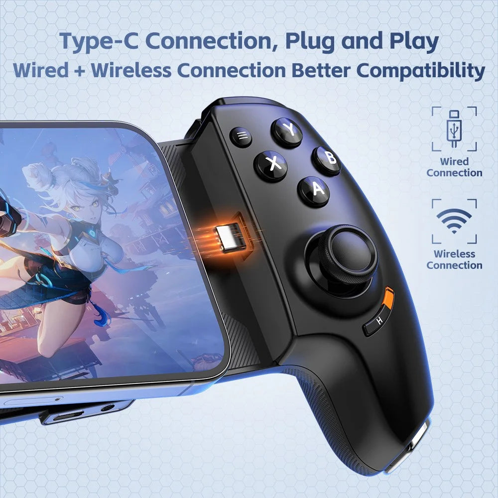 GAMWING Aobing Max Bluetooth-Compatible / Type C Wired Dual Mode Expandable Grip Mobile Game Controller - Black - 5