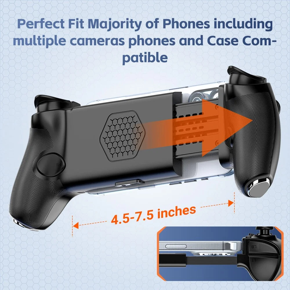 GAMWING Aobing Max Bluetooth-Compatible / Type C Wired Dual Mode Expandable Grip Mobile Game Controller - Black - 6