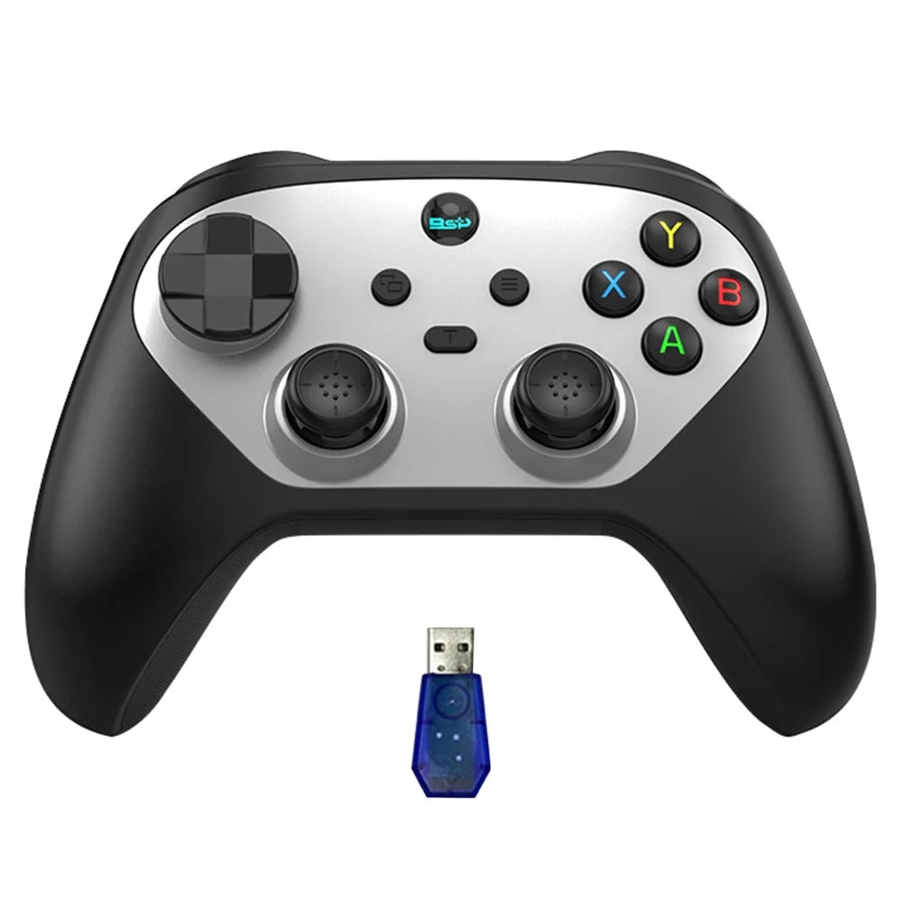 G6S Hall Joystick Trigger Six Axis Body Sensation Bluetooth-compatible Wireless Gamepad for Switch / iOS / Android / PC, with Receiver - Black / White - 1