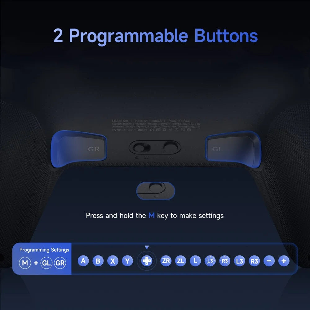 EASYSMX S10 Game Controller for Nintendo Switch 2 / 1 / Android / iOS One Key Wake Up Gamepad with RGB Light - Black - 7