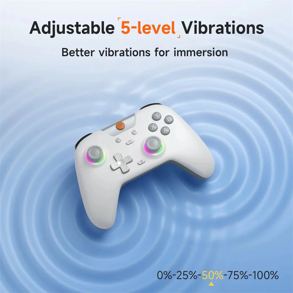 EASYSMX X05 Triple Mode 2.4G / Bluetooth-compatible / Wired Gamepad 5-level Vibration Game Controller - White - 6